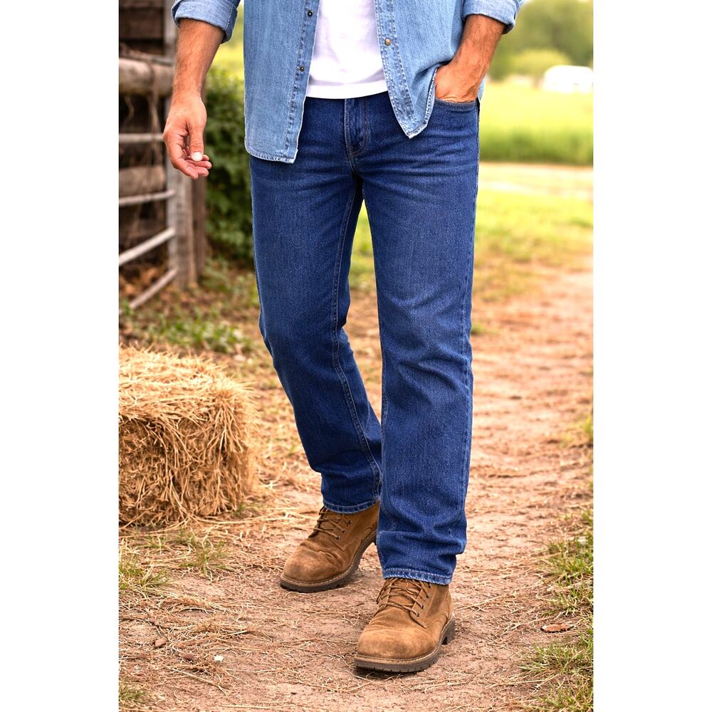 Wrangler Authentics Mens Classic Straight Fit Jeans Blue 40x30